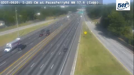 I-285 CW at PacesFerryRd MM 17.6 live camera view