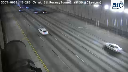 I-285 CW at 5thRunwayTunnel MM 59 live camera view