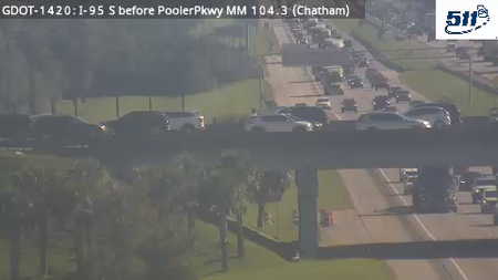 I-95 S before PoolerPkwy MM 104.3 live camera view