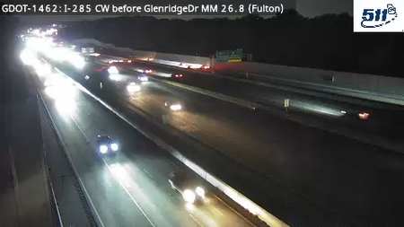 I-285 CW before GlenridgeDr MM 26.0 live camera view
