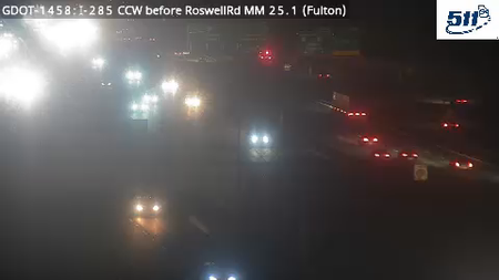 I-285 CCW before RoswellRd MM 25.1 live camera view