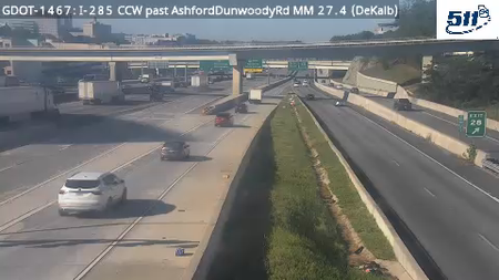 I-285 CCW past AshfordDunwoodyRd MM 27.4 live camera view