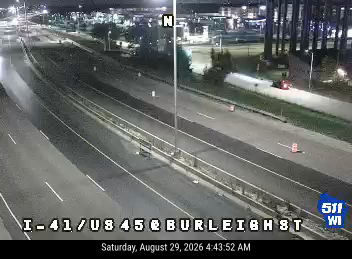 I-41/US 45 @ Burleigh St live camera view