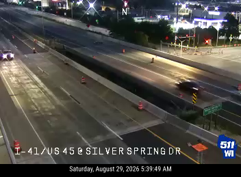 I-41/US 45 at Silver Spring Dr live camera view