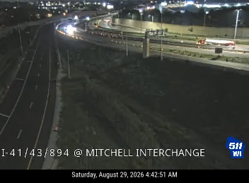 I-41/43/94/894 at Mitchell Interchange live camera view