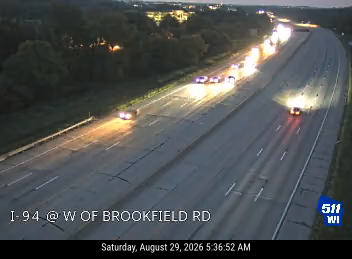 I-94 at W of Brookfield Rd live camera view