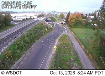 SR 167 at MP 0.5: 54th Ave E WB Offramp live camera view