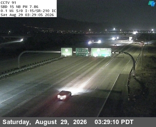 I-15 : (91) 0.1 Miles S of I-210 live camera view