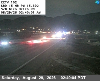 I-15 : (102) N of Glen Helen Parkway live camera view
