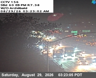 SR-60 : (156) West of Archibald Avenue (Cucamonga Creek) live camera view