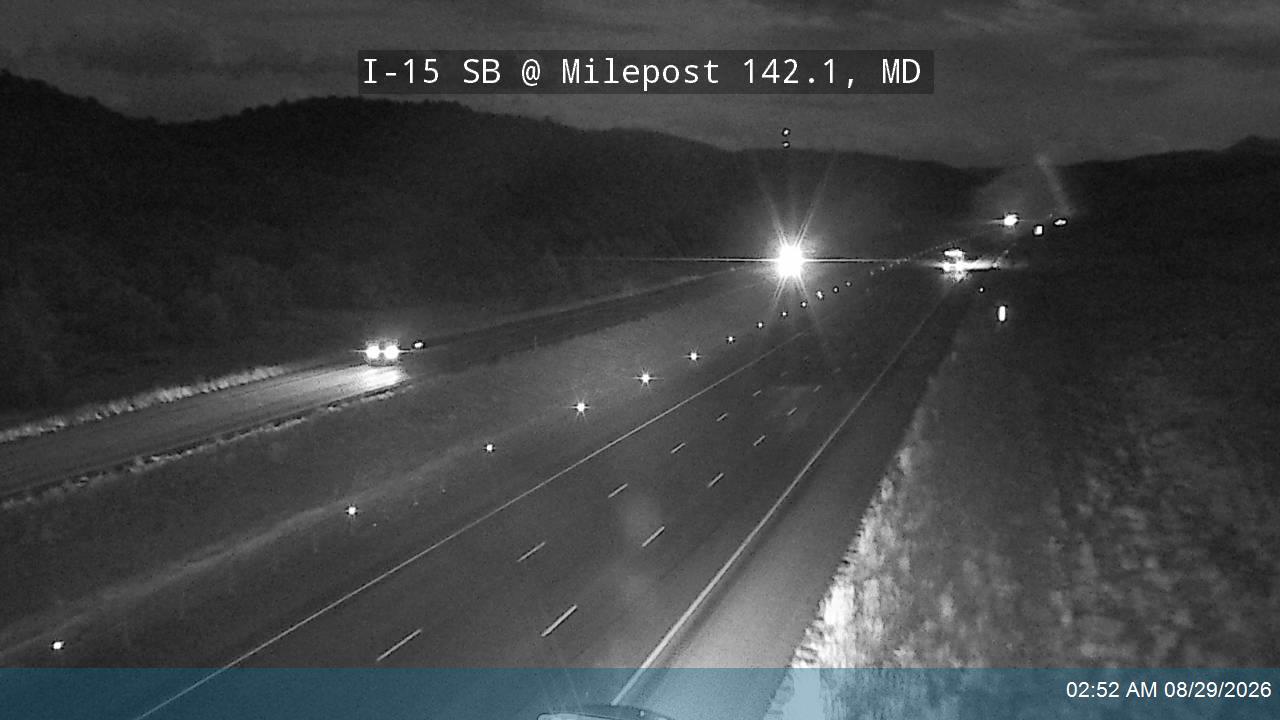 I-15 SB @ Milepost 142.1, MD live camera view