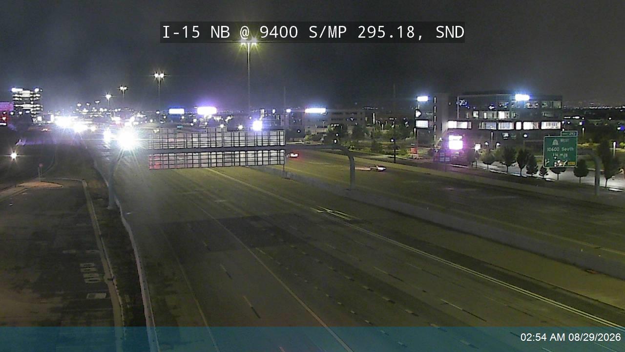 I-15 NB @ 9400 S / MP 295.18, SND live camera view