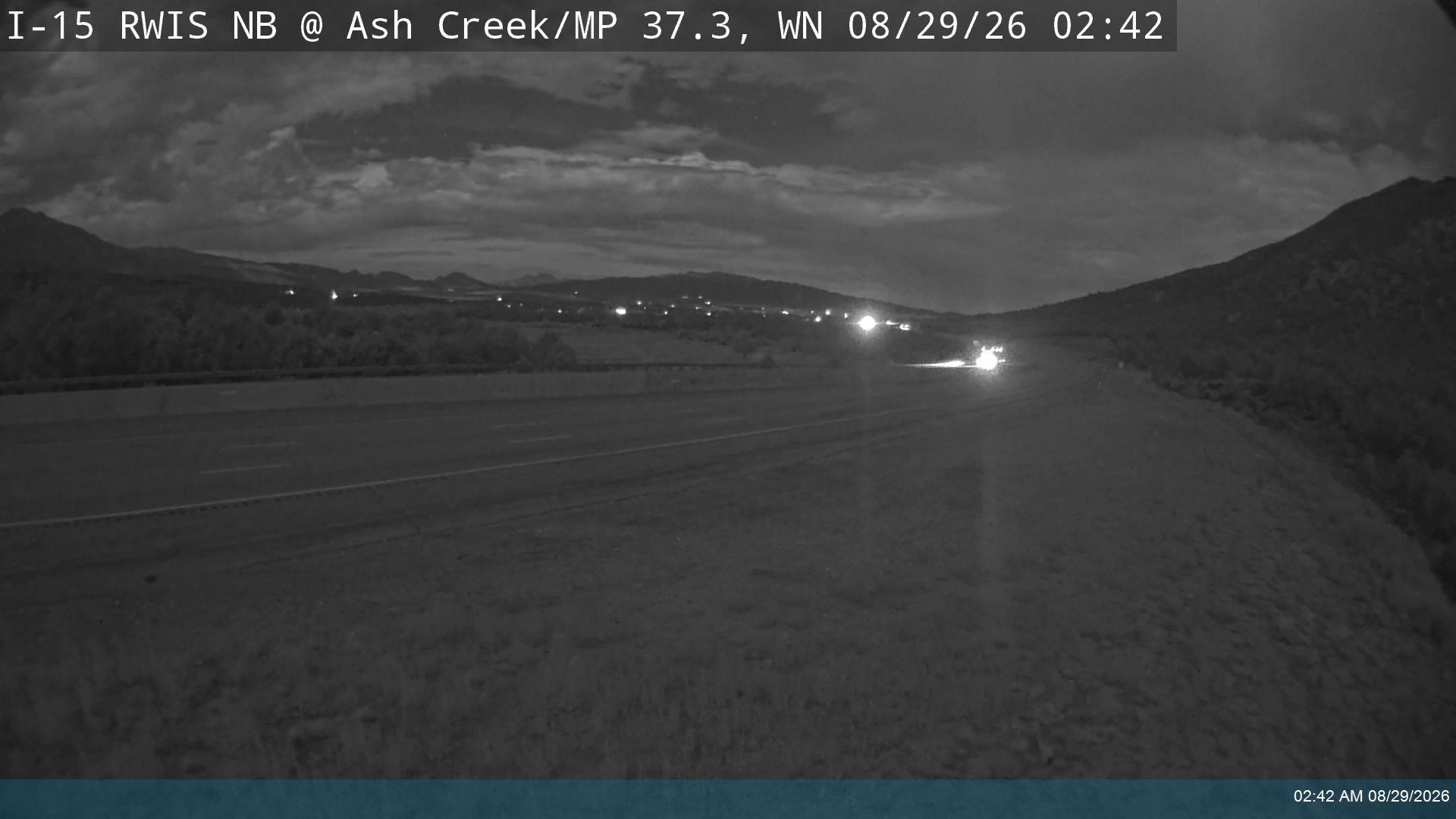 I-15 RWIS NB @ Ash Creek / MP 37.3, WN live camera view