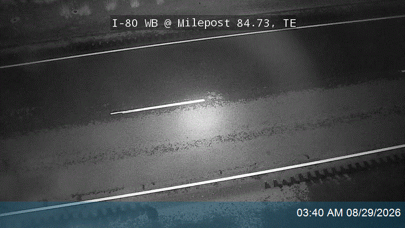 I-80 WB @ Milepost 84.73, TE live camera view