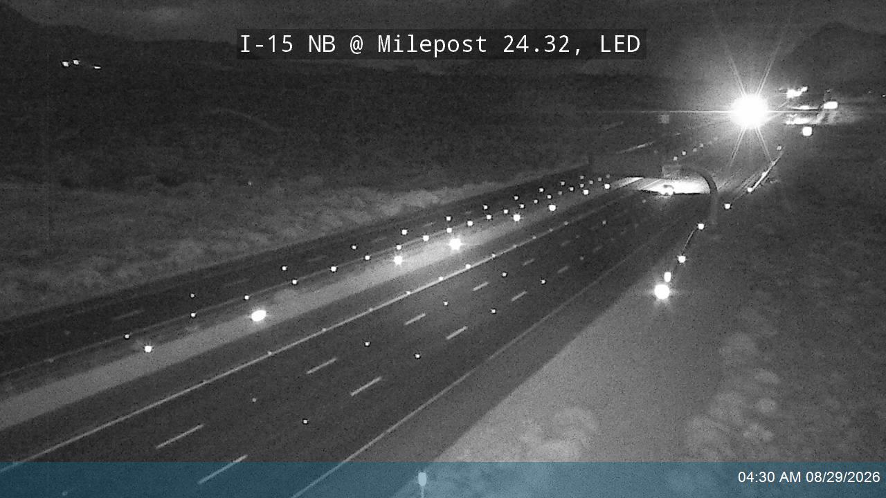 I-15 NB @ Milepost 24.32, LED live camera view