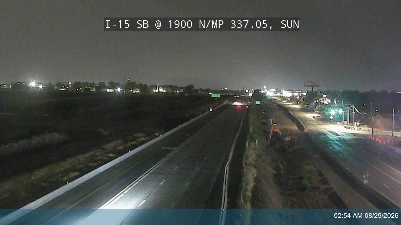 I-15 SB @ 1900 N / MP 337.05, SUN live camera view