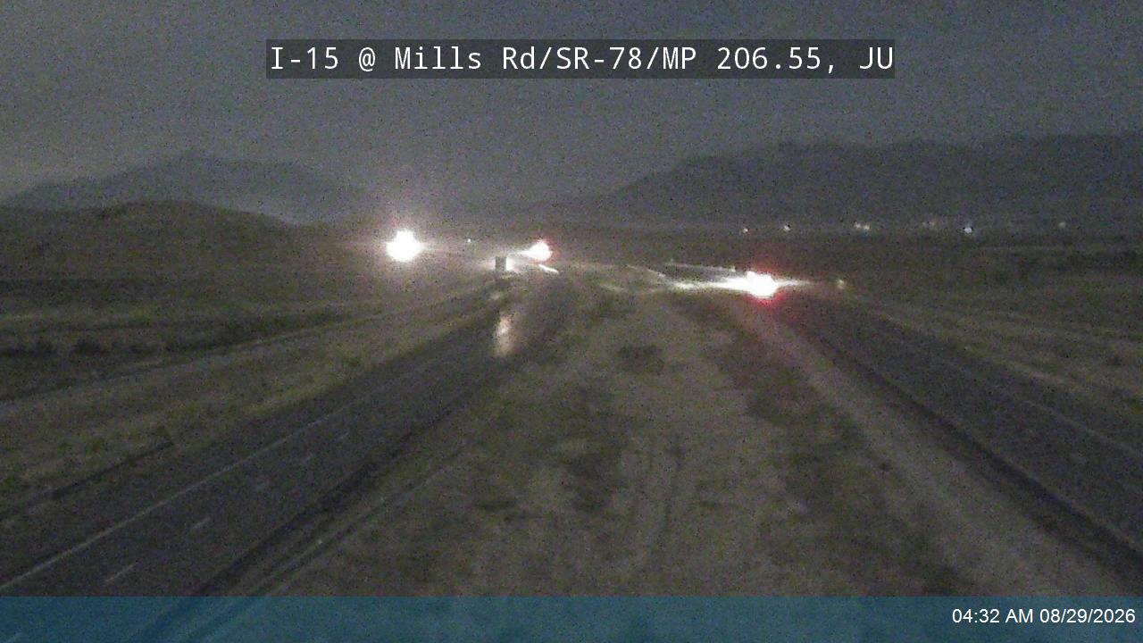 I-15 @ Mills Rd / SR-78 / MP 206.55, JU live camera view