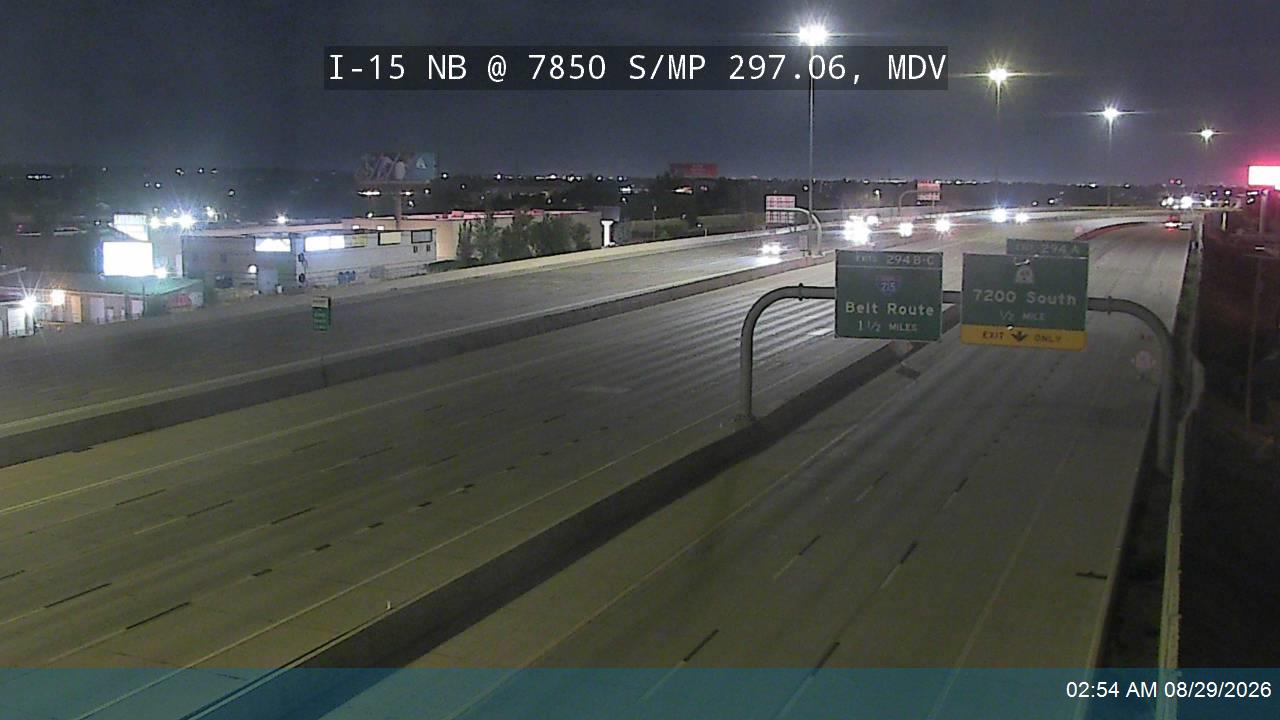 I-15 NB @ 7850 S / MP 297.06, MDV live camera view