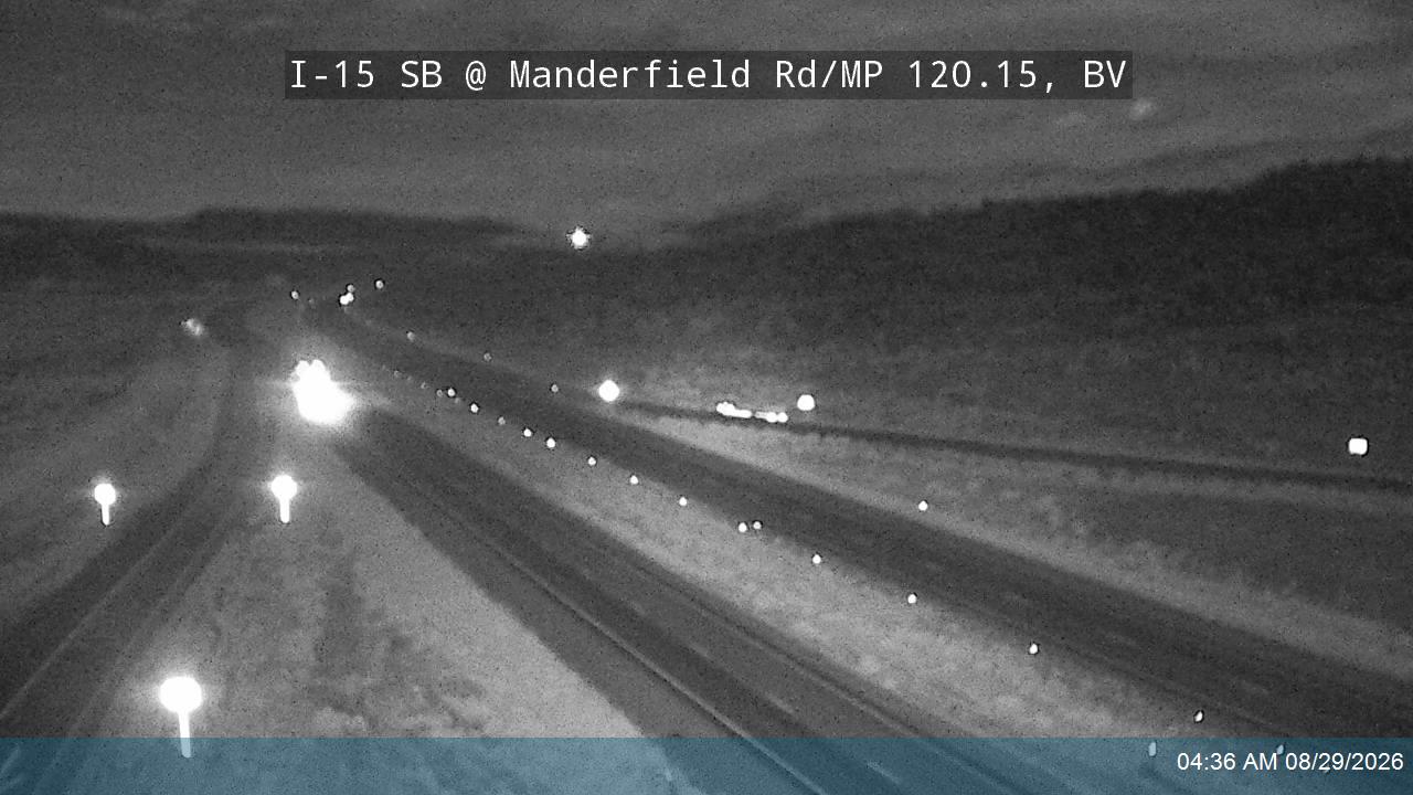 I-15 SB @ Manderfield Rd / MP 120.15, BV live camera view