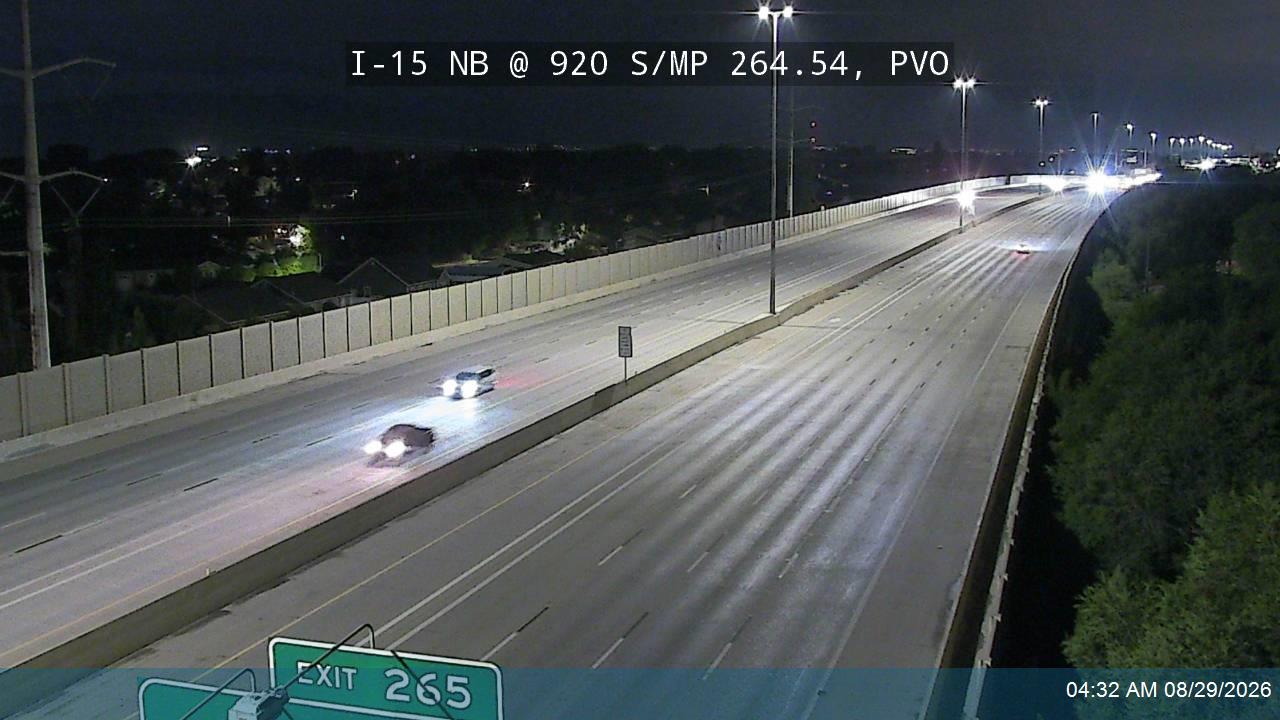 I-15 NB @ 920 S / MP 264.54, PVO live camera view