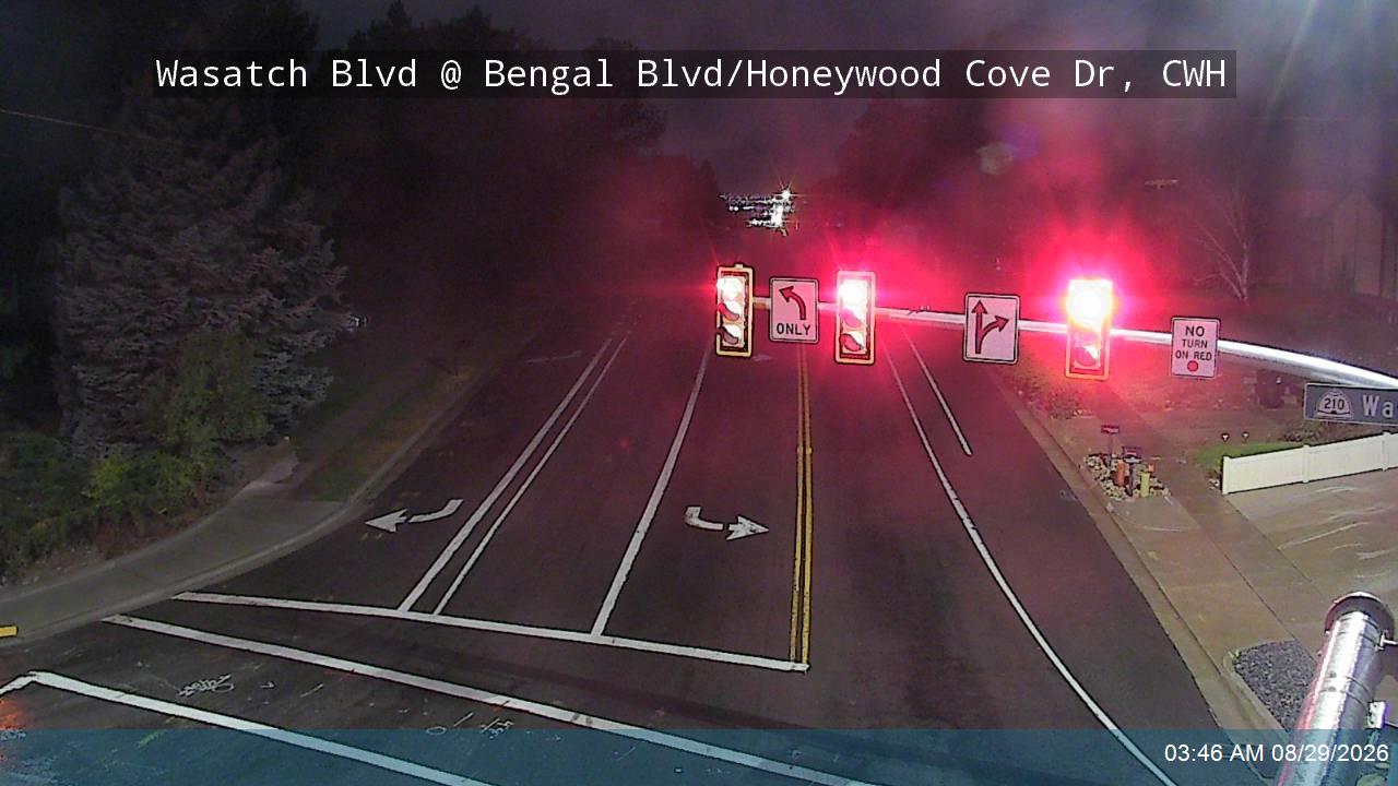 Wasatch Blvd / 3650 E / SR-210 @ 7800 S / Bengal Blvd / Honeywood Cove Dr, CWH live camera view