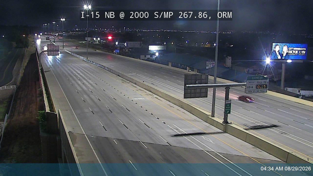 I-15 NB @ 2000 S / MP 267.86, ORM live camera view