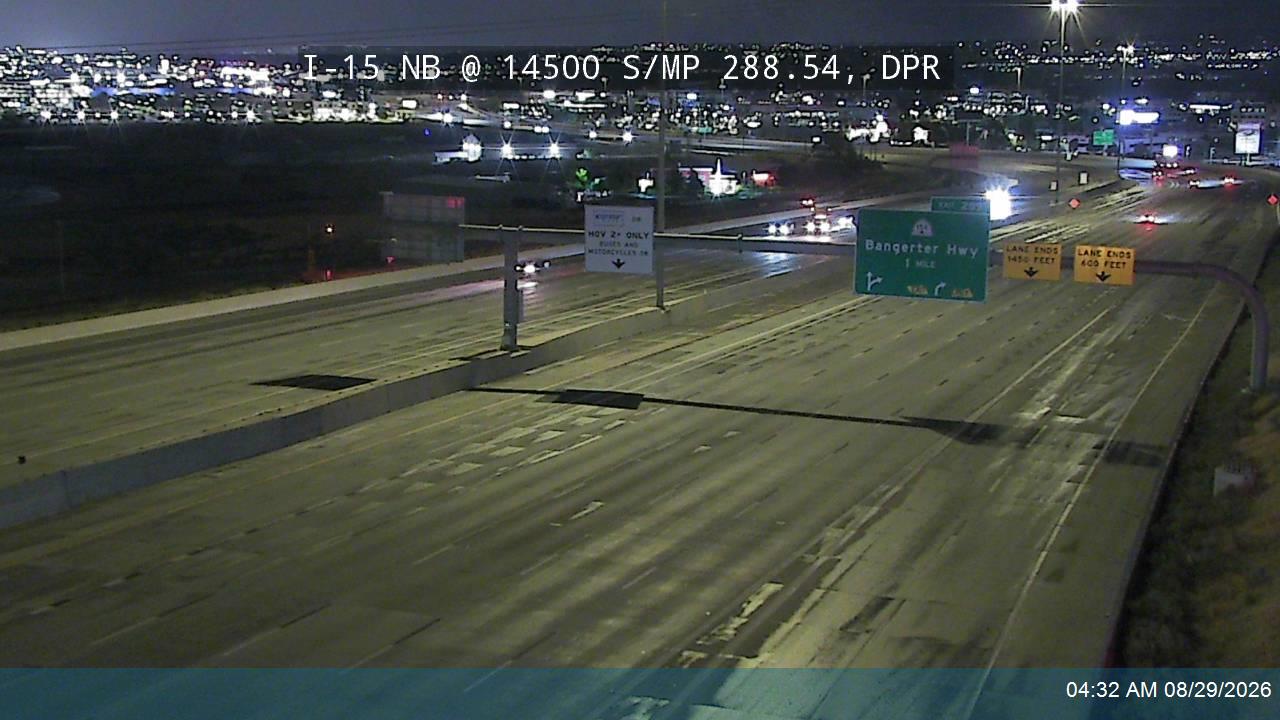 I-15 NB @ 14500 S / MP 288.54, DPR live camera view