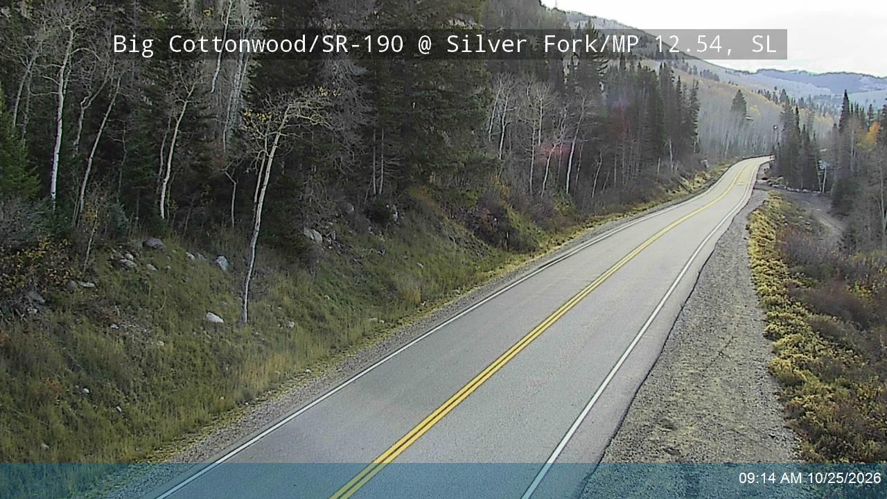 Big Cottonwood Canyon Rd / SR-190 @ Silver Fork / MP 12.54, SL live camera view
