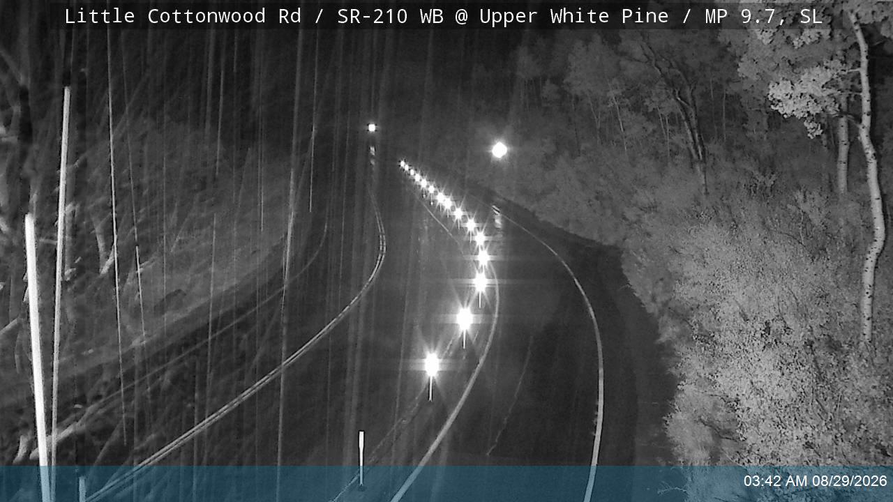 Little Cottonwood Rd / SR-210 WB @ Upper White Pine / MP 9.7, SL live camera view