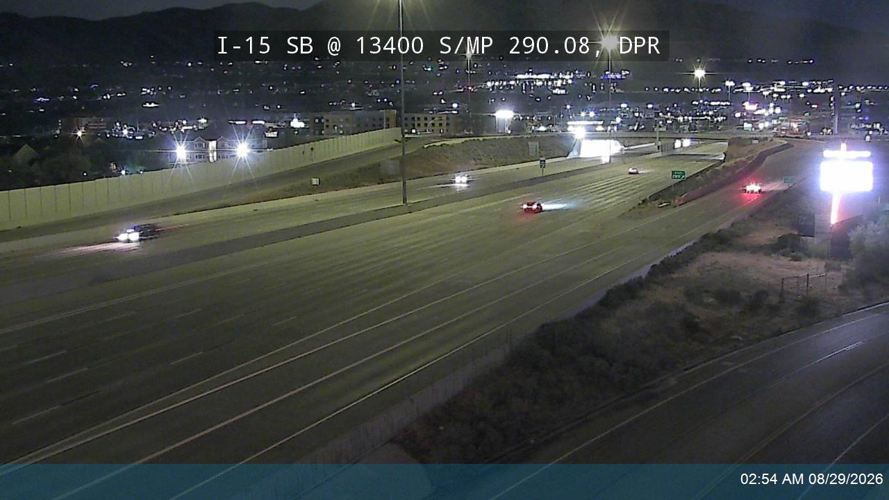 I-15 SB @ 13400 S / MP 290.08, DPR live camera view