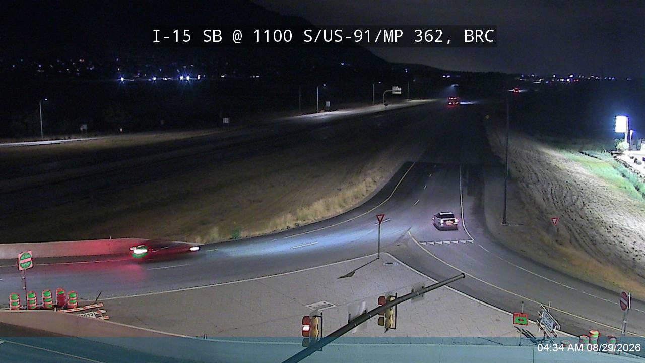 I-15 SB @ 1100 S / US-91 / MP 362, BRC live camera view
