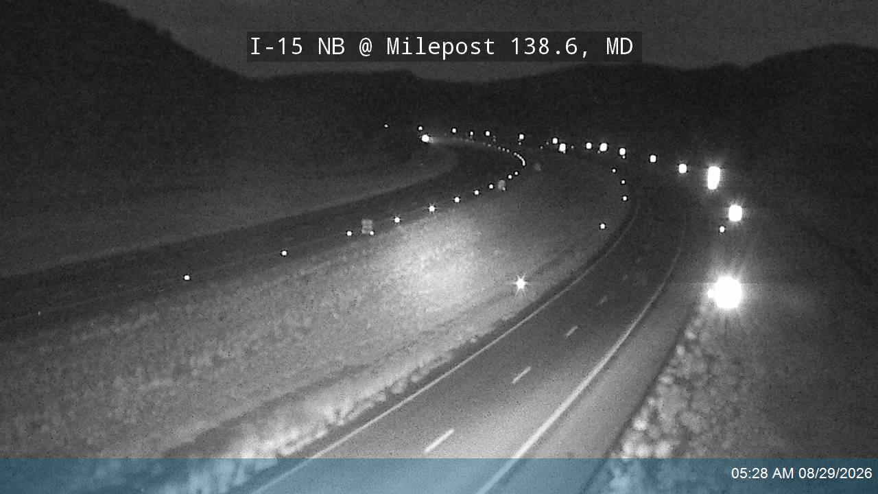 I-15 NB @ Milepost 138.6, MD live camera view