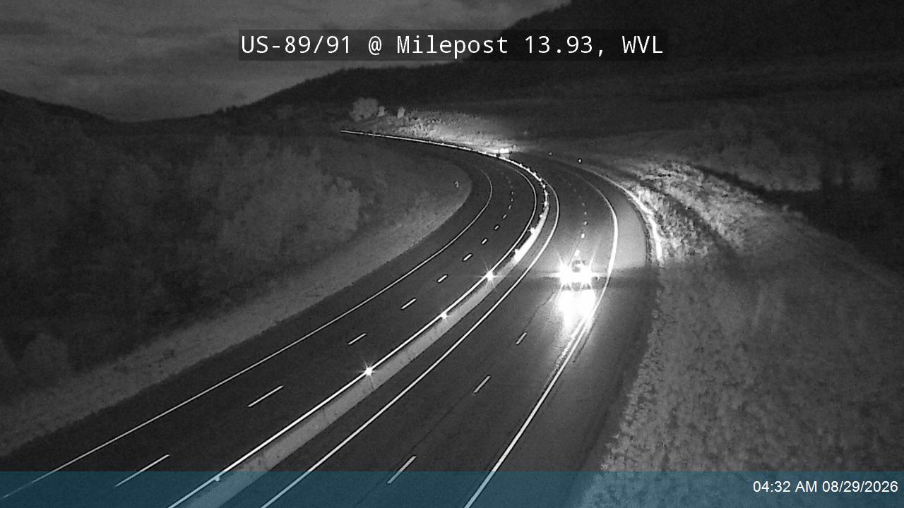 US-89/91 @ Milepost 13.93, WVL live camera view