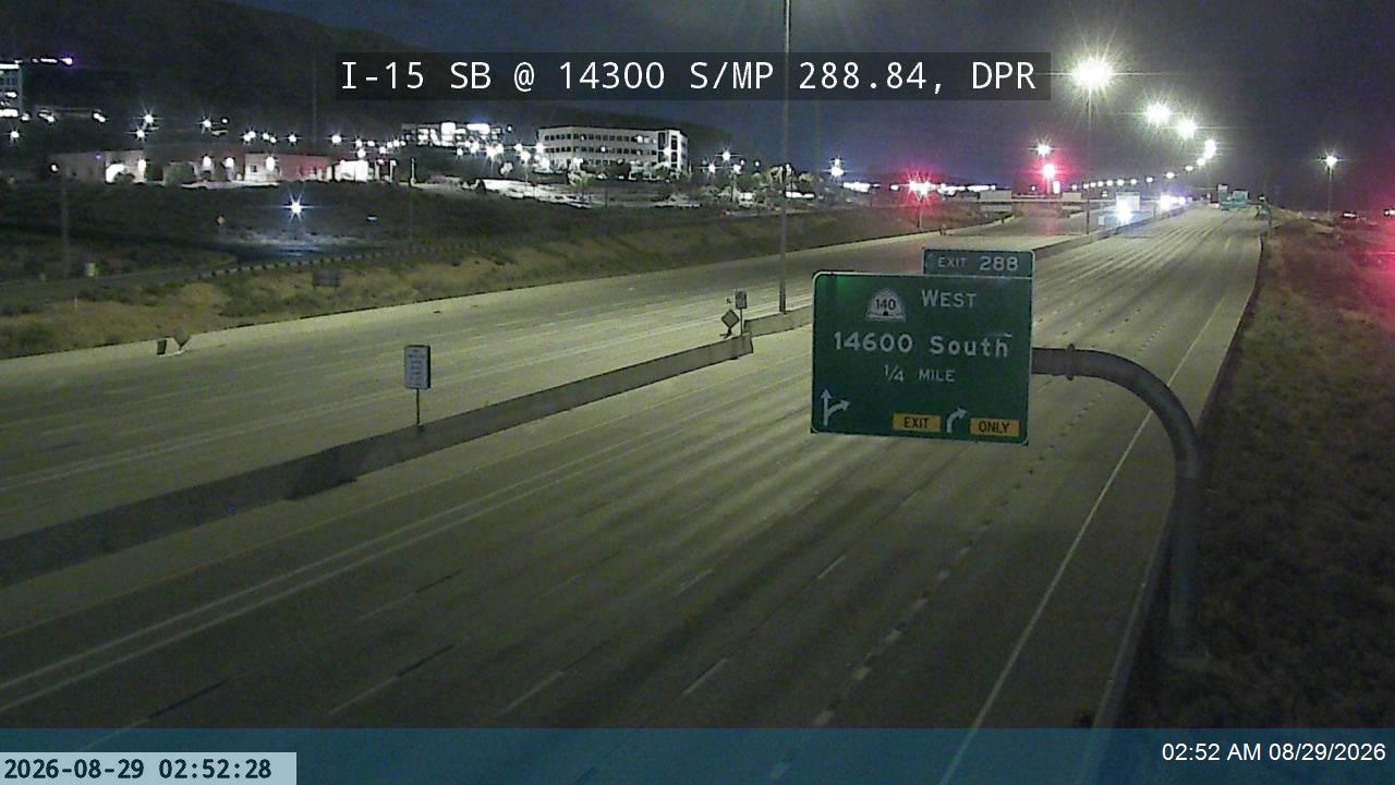 I-15 SB @ 14300 S / MP 288.84, DPR live camera view