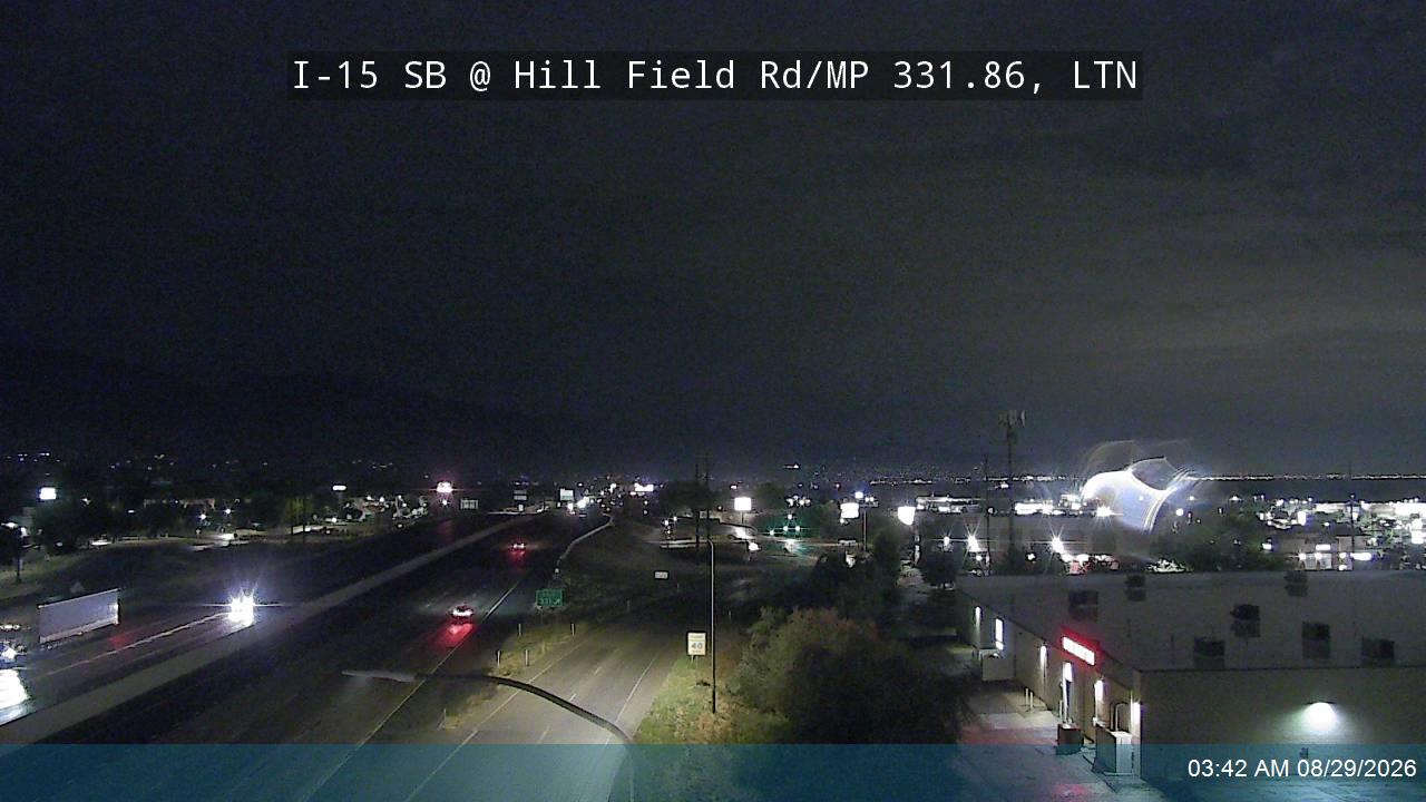 I-15 SB @ Hill Field Rd / 1150 N / SR-232 / MP 331.86, LTN live camera view