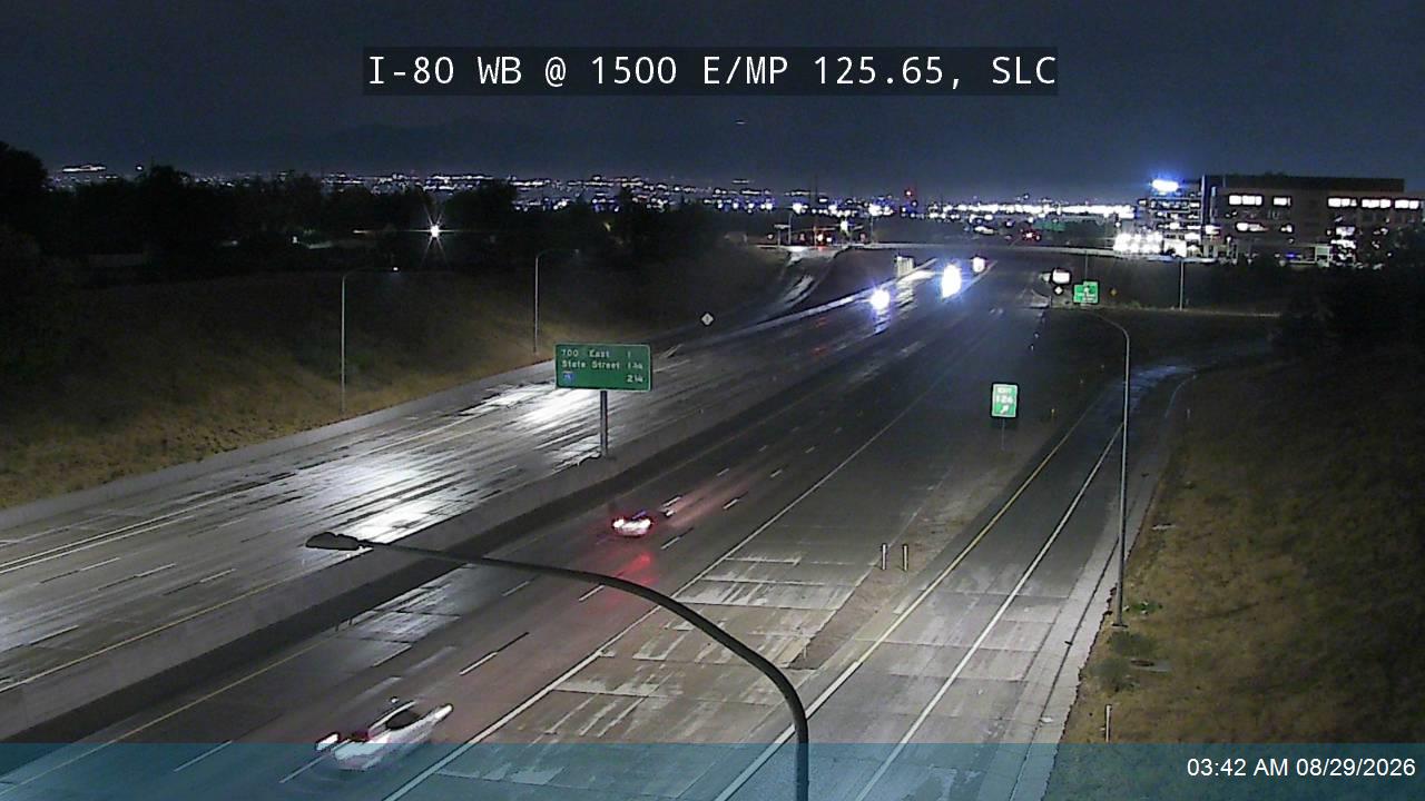 I-80 WB @ 1500 E / MP 125.65, SLC live camera view
