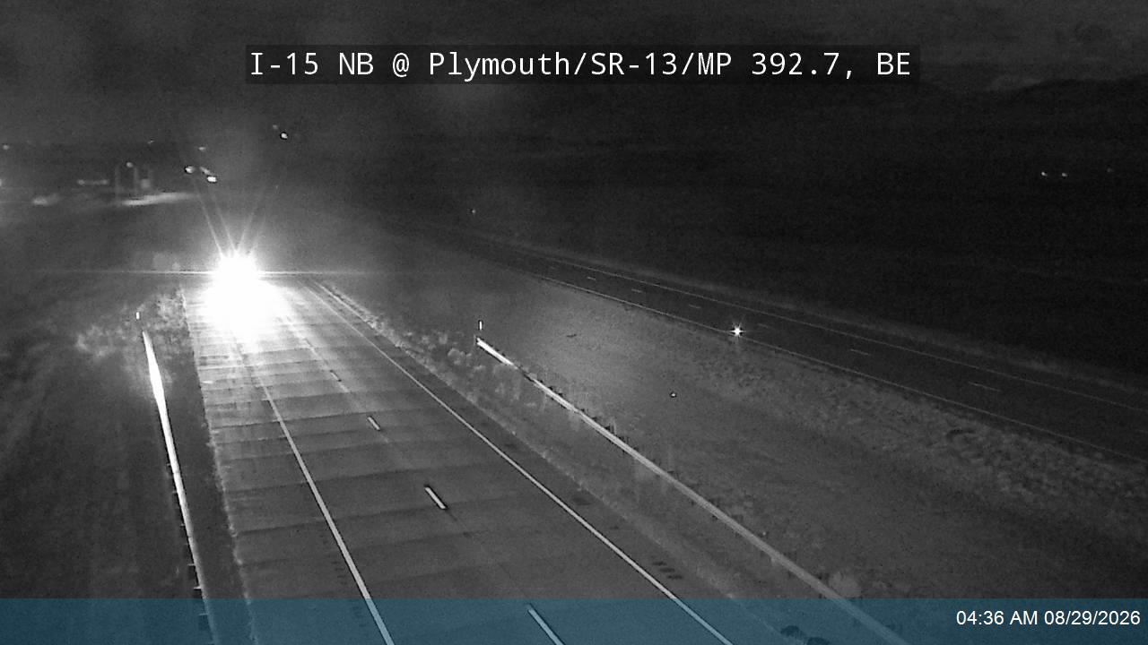 I-15 NB @ Plymouth / SR-13 / MP 392.7, BE live camera view