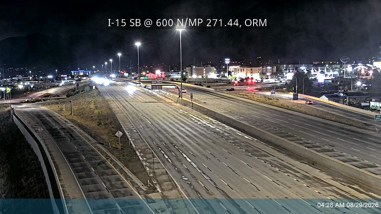 I-15 SB @ 600 N / MP 271.44, ORM live camera view