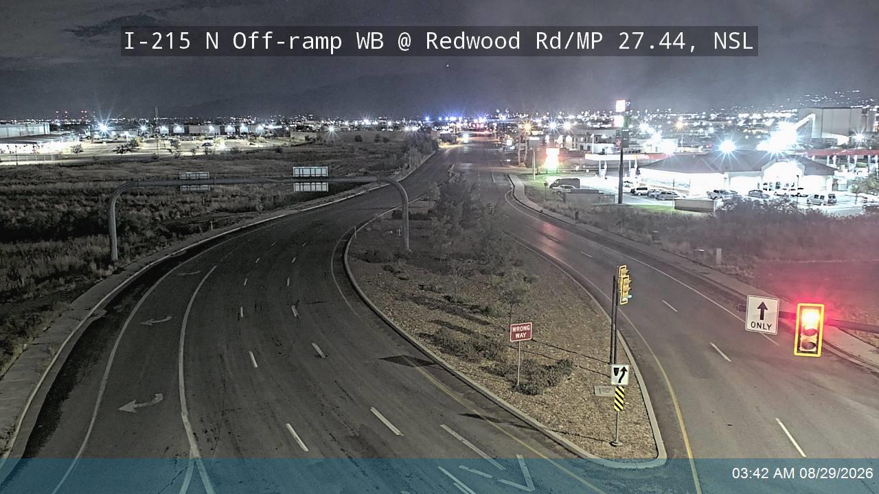 I-215 N Off-ramp WB @ Redwood Rd / SR-68 / MP 27.44, NSL live camera view