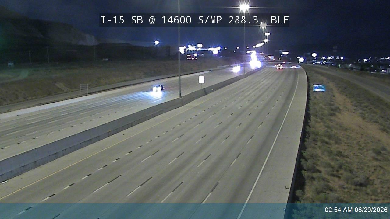 I-15 SB @ 14600 S / Highland Dr / SR-140 / MP 288.3, BLF live camera view