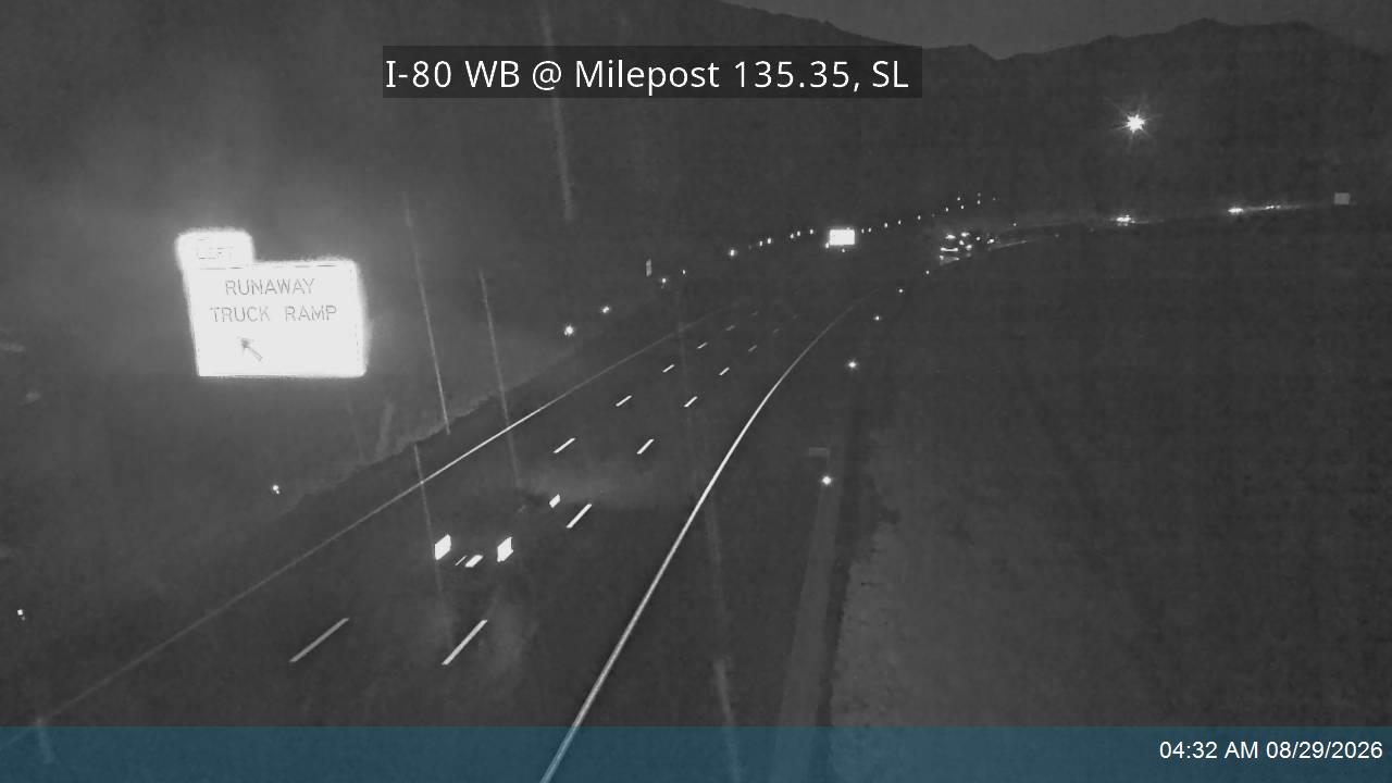 I-80 / Parleys Canyon WB @ Milepost 135.35, SL live camera view