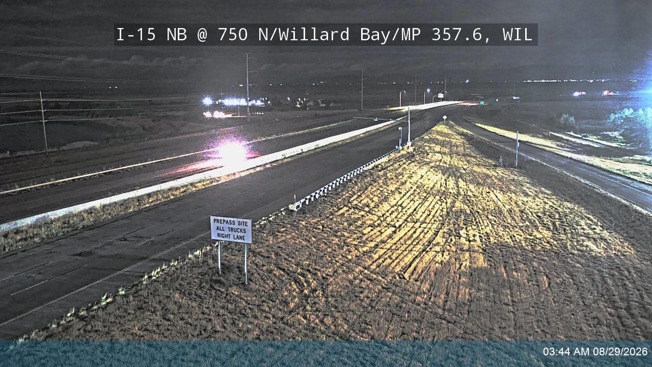 I-15 NB @ 750 N / Willard Bay / SR-315 / MP 357.6, WIL live camera view
