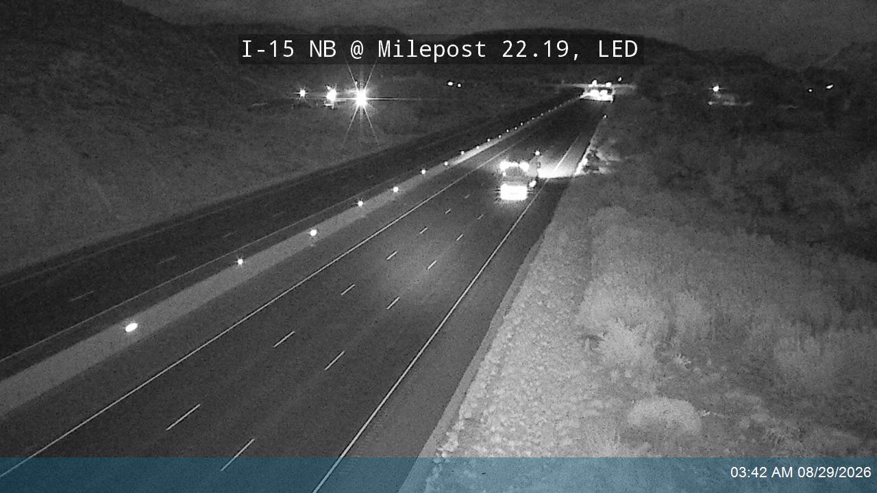 I-15 NB @ Milepost 22.19, LED live camera view
