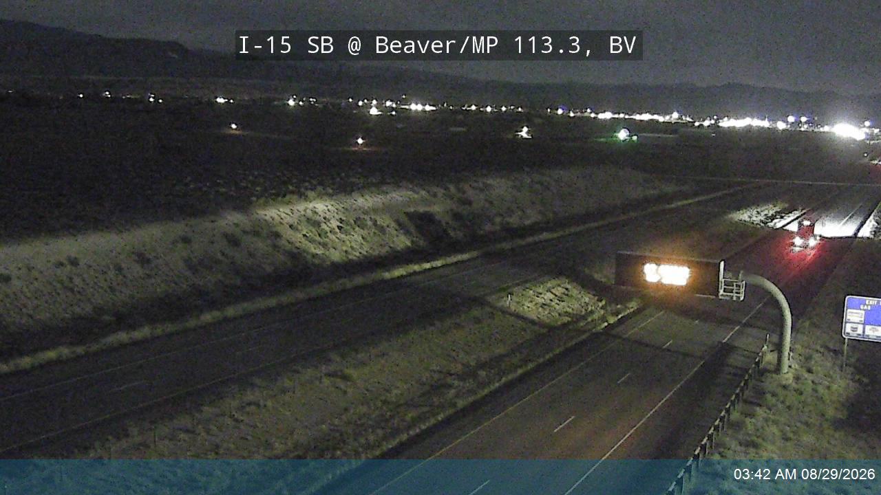 I-15 SB @ Beaver / MP 113.3, BV live camera view