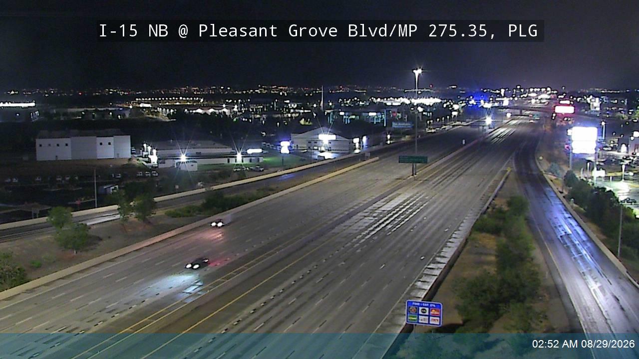 I-15 NB @ Pleasant Grove Blvd / MP 275.35, PLG live camera view