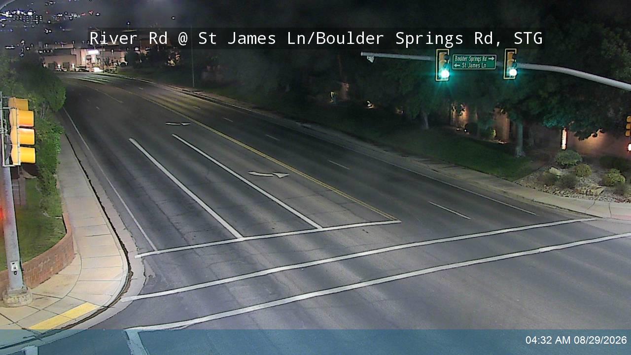 River Rd @ St James Ln / Boulder Springs Rd, STG live camera view