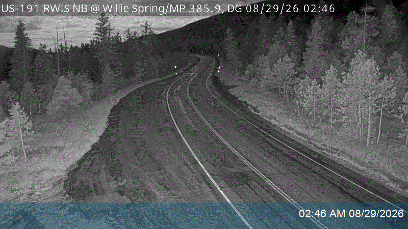 US-191 RWIS NB @ Willie Spring / MP 385.94, DG live camera view