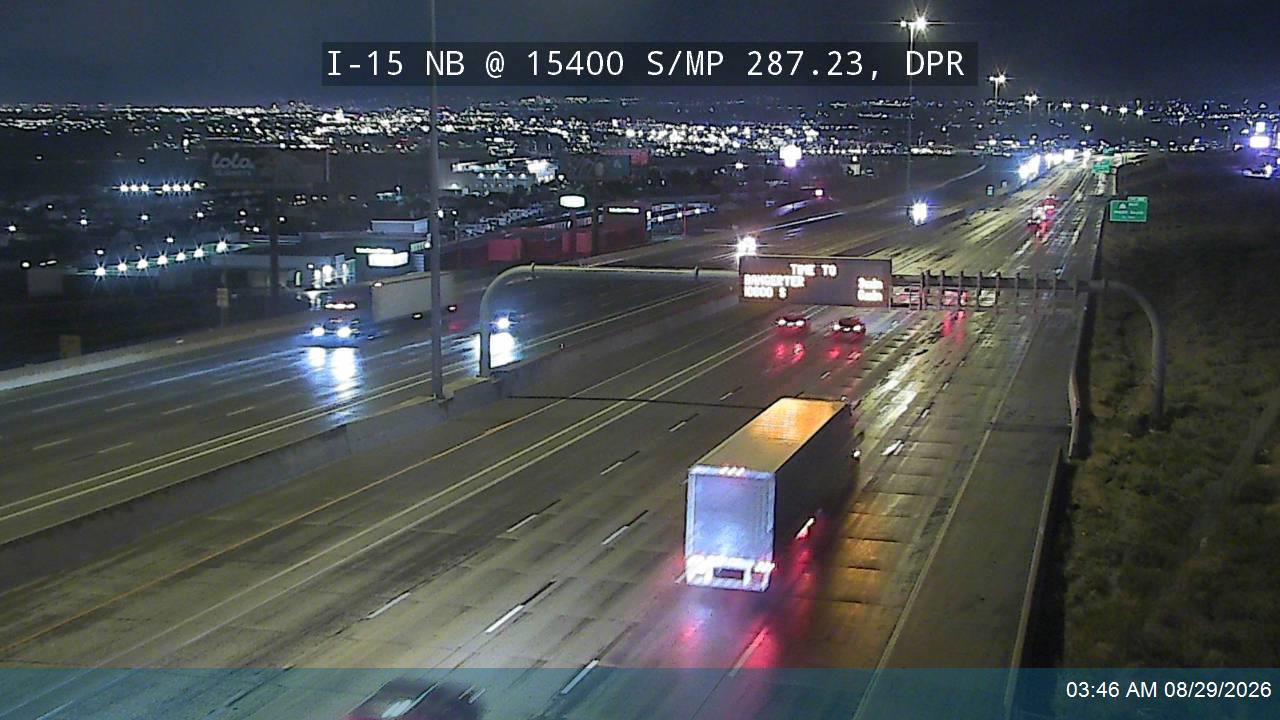 I-15 NB @ 15400 S / MP 287.23, DPR live camera view