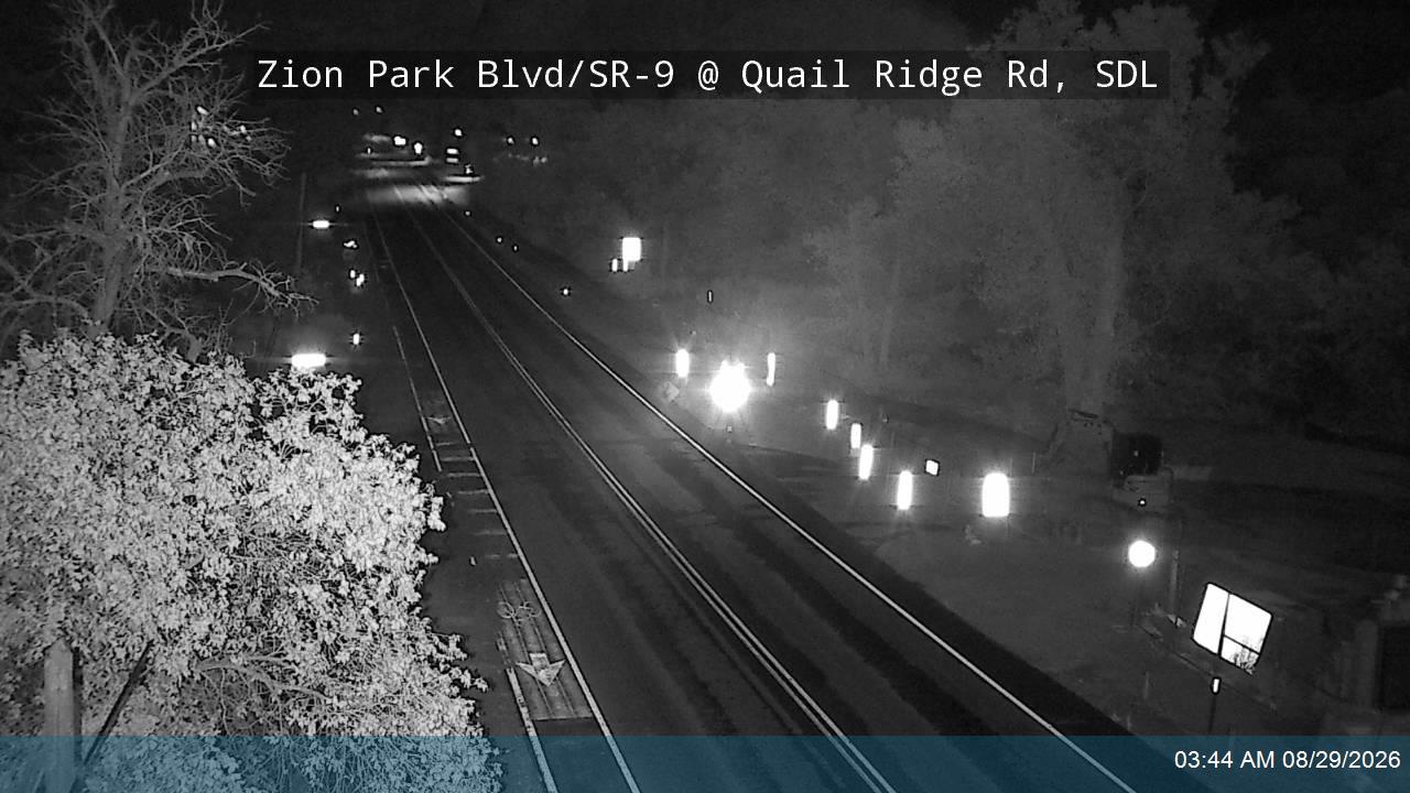 Zion Park Blvd / SR-9 @ Quail Ridge Rd, SDL live camera view