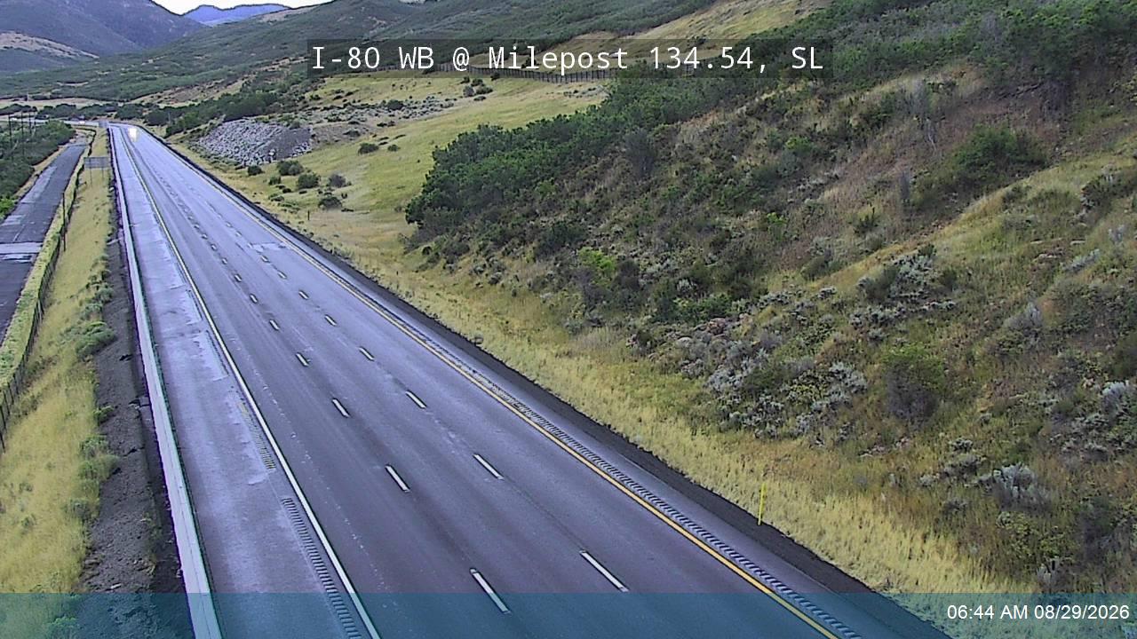 I-80 / Parleys Canyon WB @ Mountain Dell / MP 134.54, SL live camera view